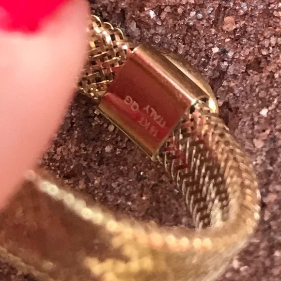 14k Gold Unique Designer Amethyst (?) Mesh Ring - Picture 6 of 8